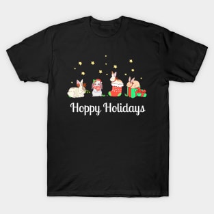 Hoppy Holidays Christmas Bunny Bunnies T-Shirt